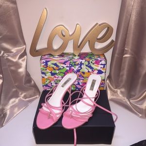 Pink strapy 1.5-2inch heel